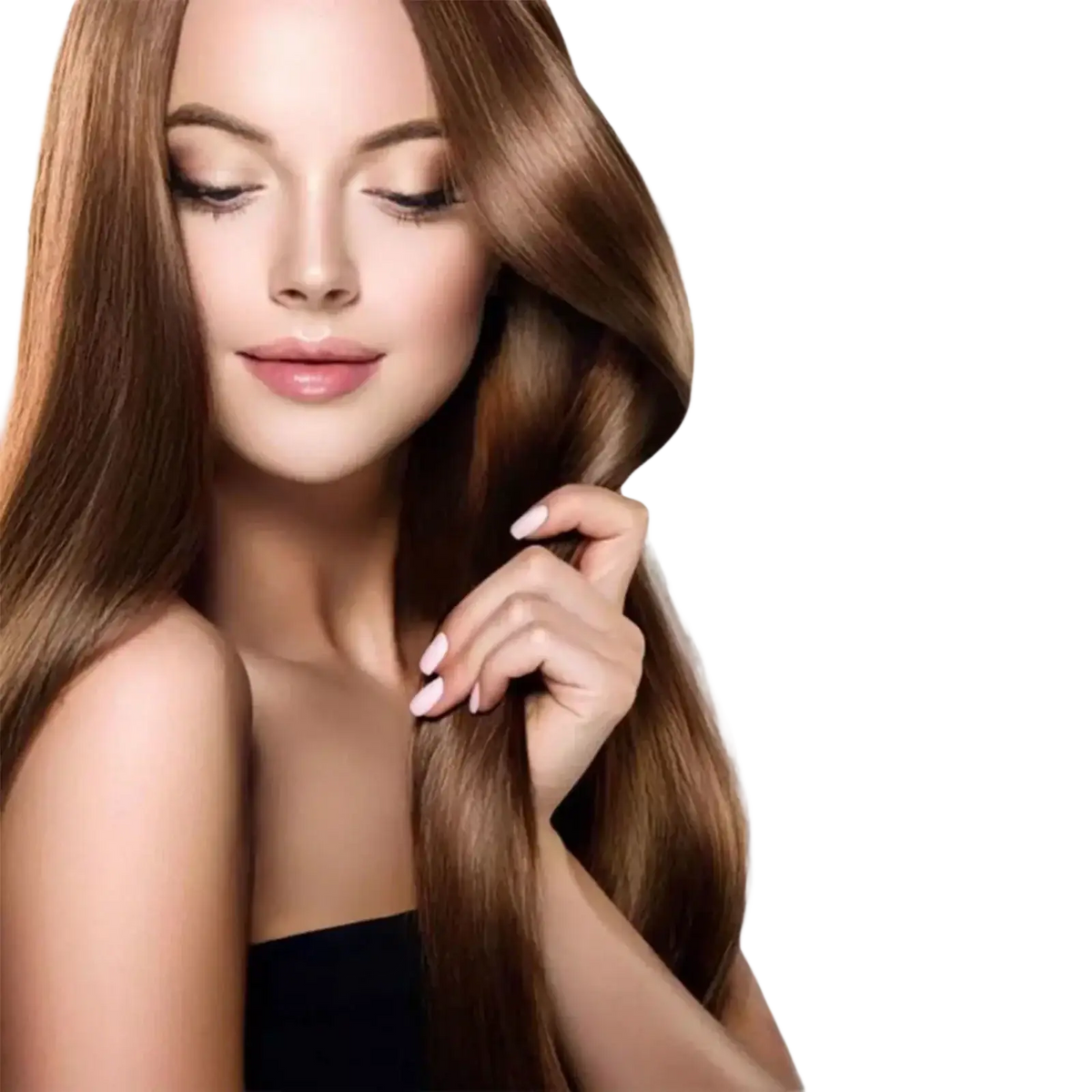 Black satin hair cap with elasticated edge and adjustable fit for hair care and efficient heating technology protection