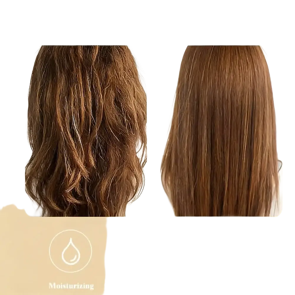 A sleek amber-brown hair care nourishing repair serum 100ml designed to deliver moisturizing benefits and smooth shine