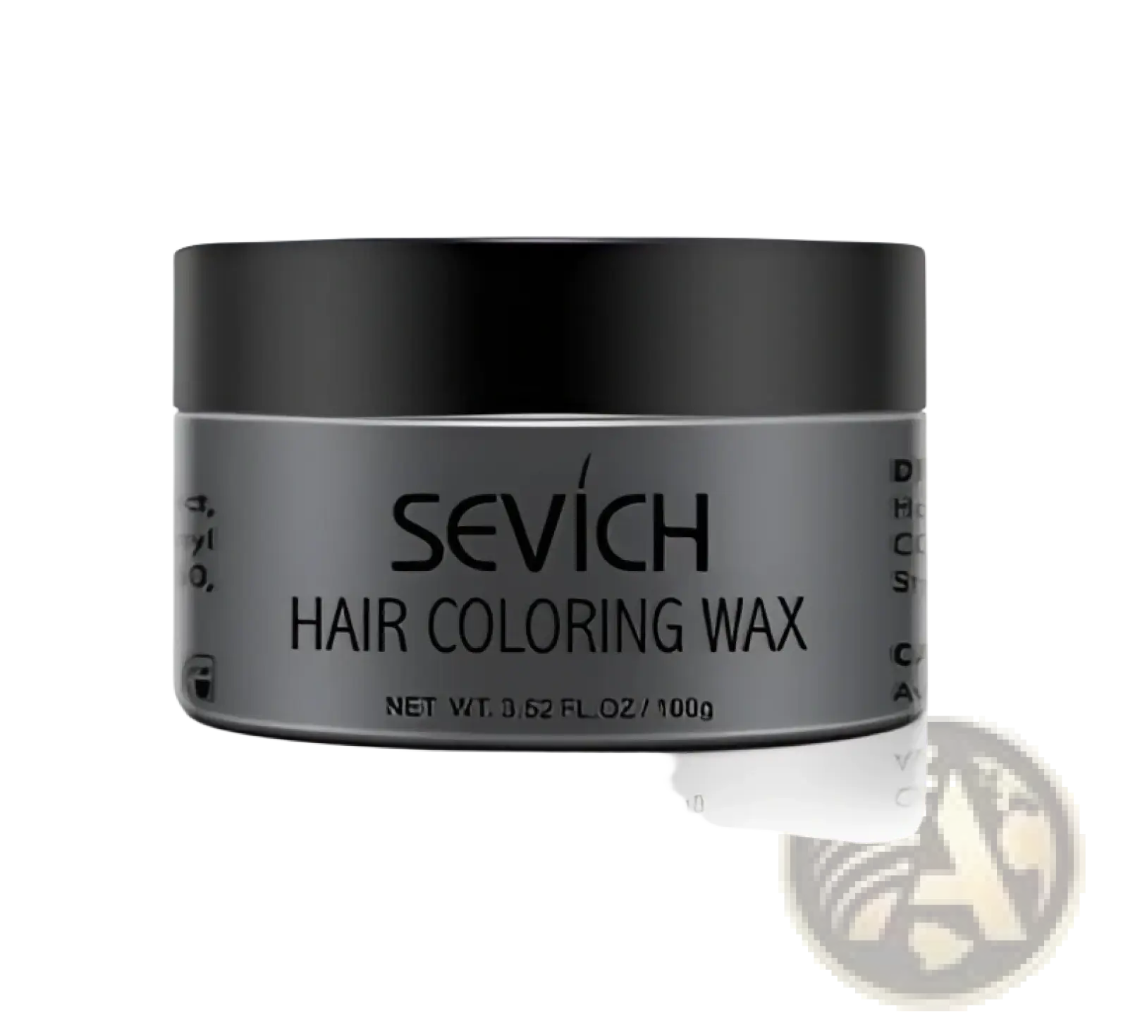 Black hair coloring wax in a sleek matte jar with silver labeling for disposable instant dye mud 100g product