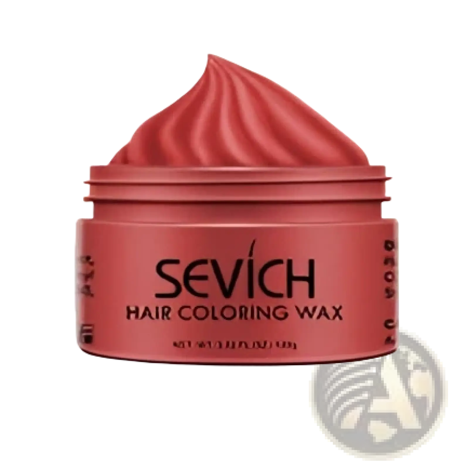 A vibrant red glossy jar of sevich hair coloring wax in brown for disposable instant dye mud 100g product use