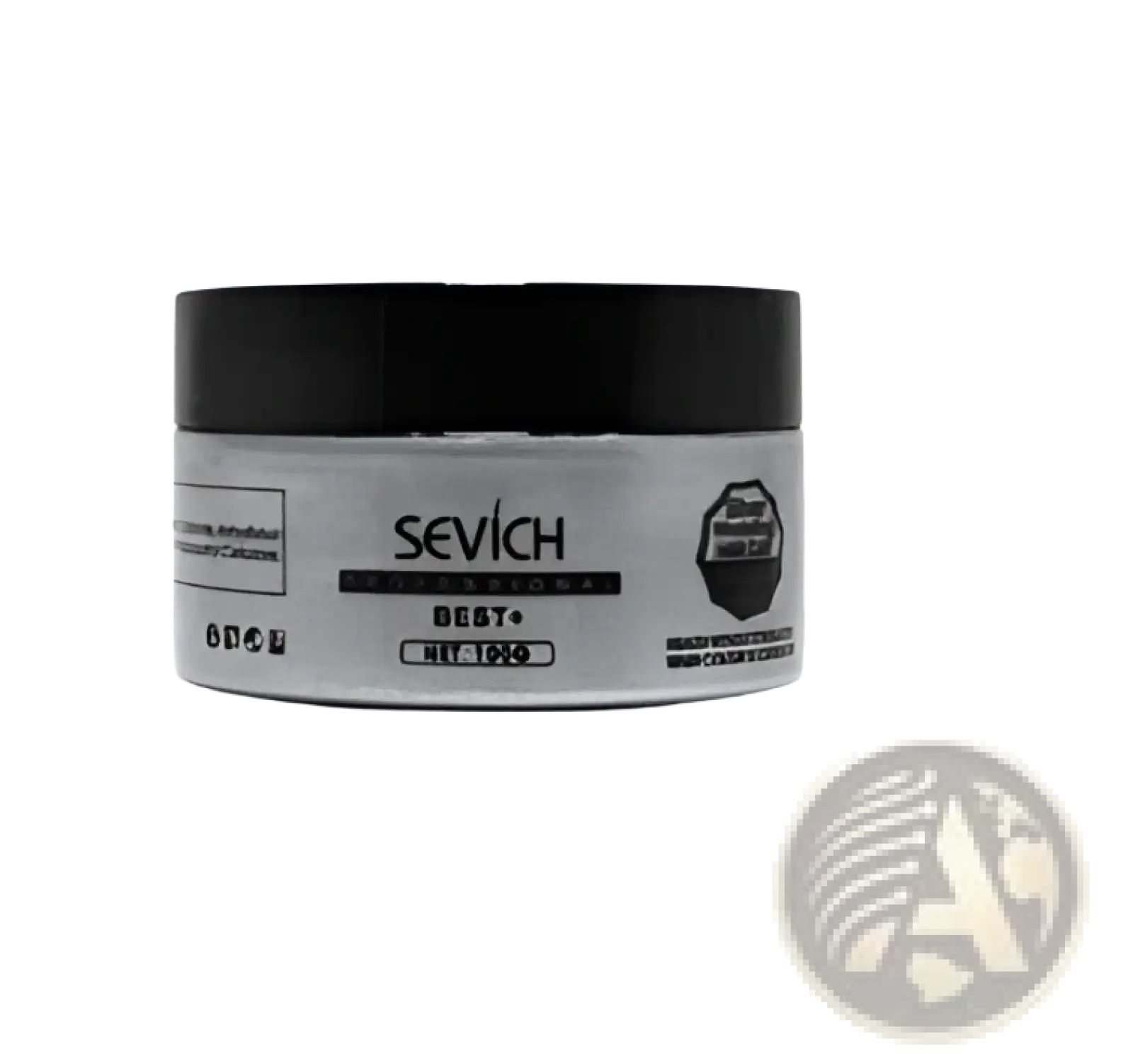 Silver and black cylindrical container of Sevich Best+ hair coloring wax disposable instant dye mud 100g