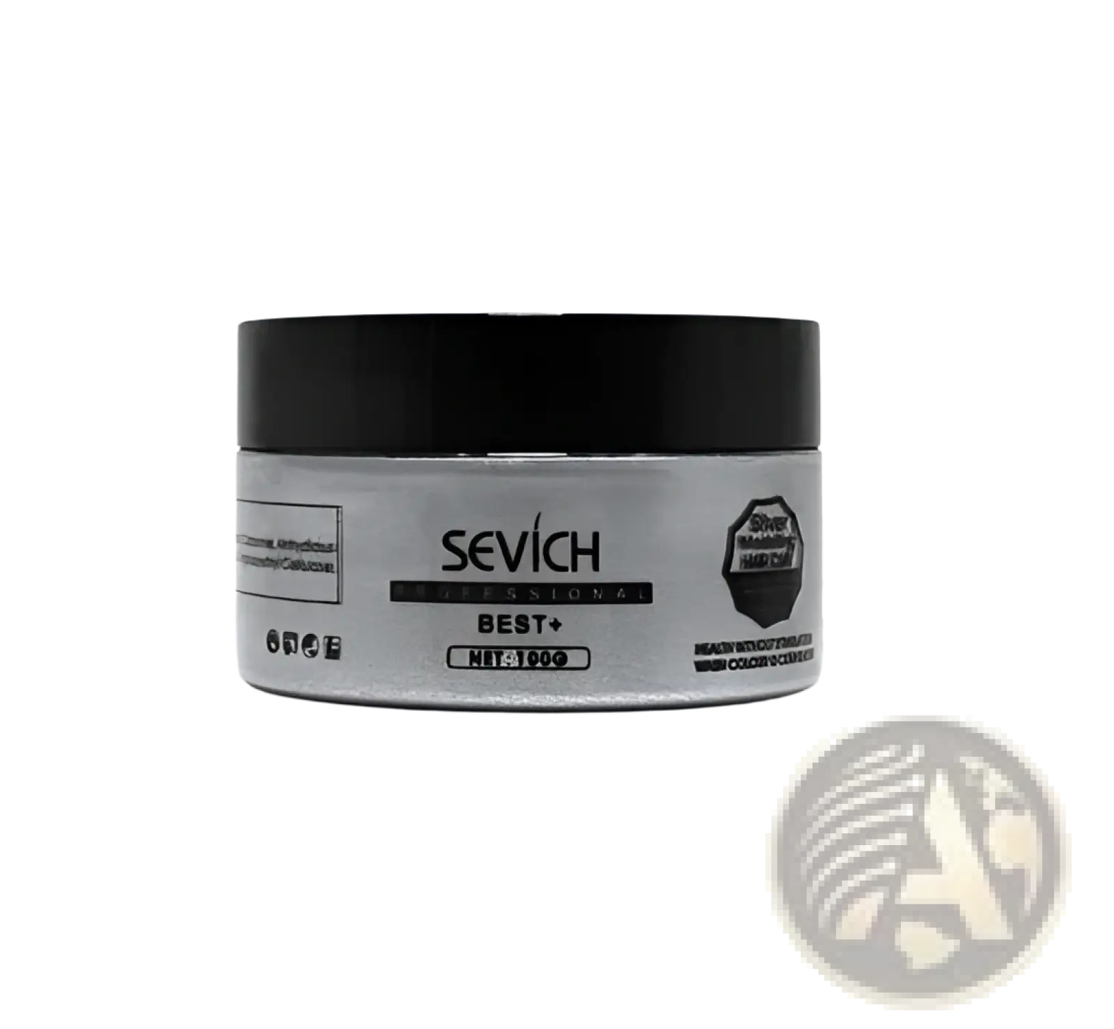 Silver metallic jar with black lid of Sevich Professional best plus 100g hair coloring wax disposable instant dye mud