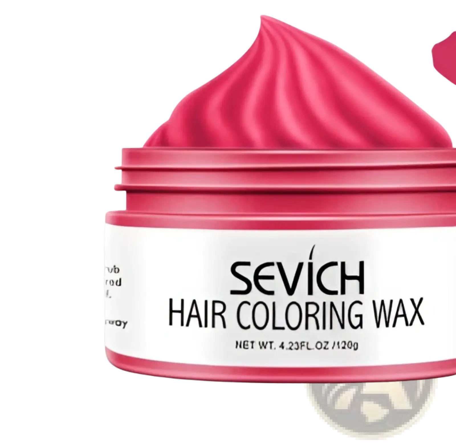 Pink sevich hair coloring wax in a sleek cylindrical jar with matching lid for disposable instant dye mud 100g