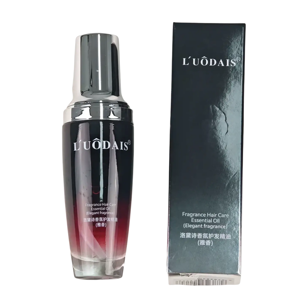 Black and red gradient glass 80ml hair essential bottle with silver cap luodais hair essential oil for hair loss and frizzy hair