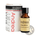 Andrea hair growth essence ginger anti hair loss liquid in brown glass bottle with black cap and white cardboard packaging