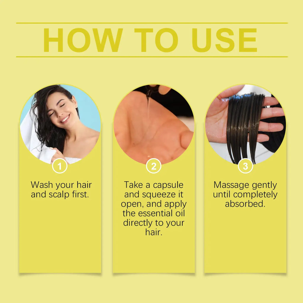Black essential oil hair treatment capsule with ginseng and honey extract from hair oil capsules product