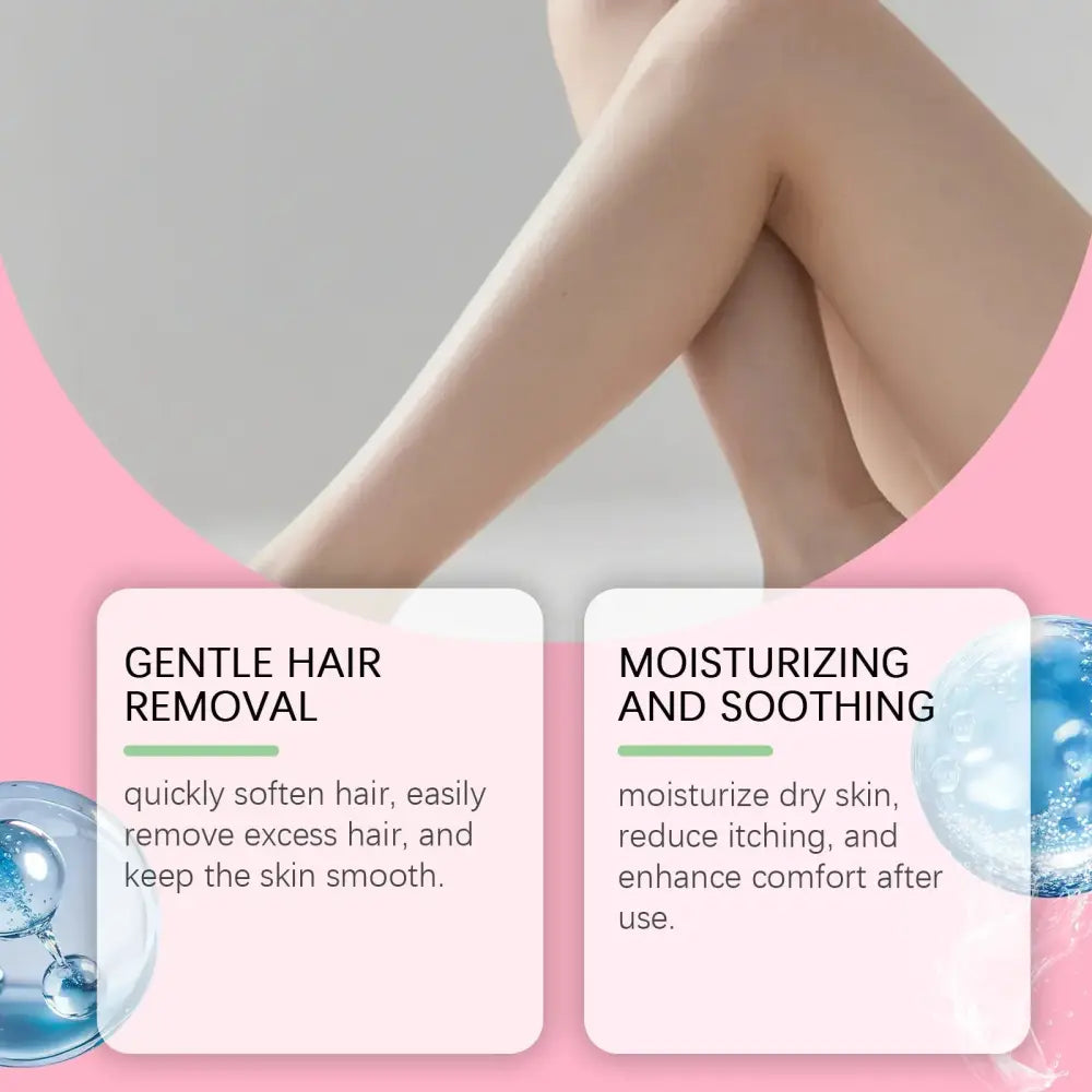A pink and white Cyperus Citrus post hair removal soothing oil for sensitive skin with smooth hair-free leg close-up