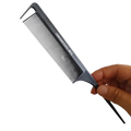 Black carbon fiber hair tail combs salon with carbonantistatic 8615 engraving for anti static styling use