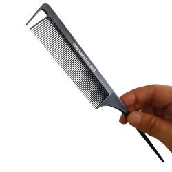Black carbon fiber hair tail combs salon with carbonantistatic 8615 engraving for anti static styling use