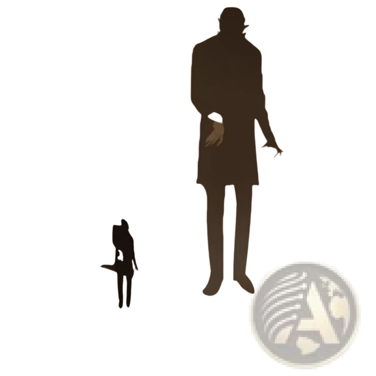 A black metal halloween bat candle holder casting a dark silhouette of a man in a coat and hat on the wall