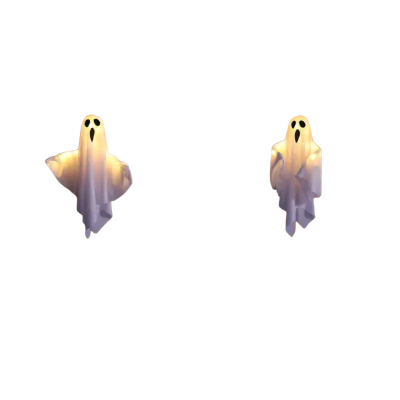 Led glowing ghost hanging prop halloween decoration in white translucent material symmetrically flanking front door