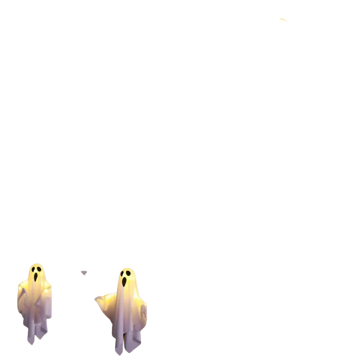 White translucent halloween ghost pathway lights with black eye and mouth cutouts plug in outdoor ghost lights