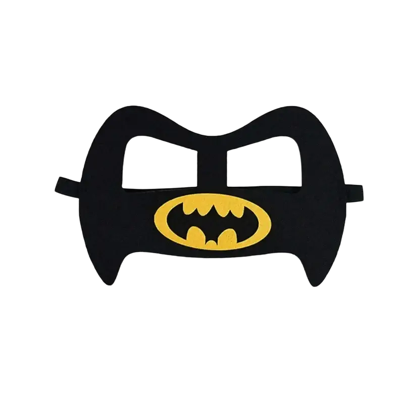 Black foam batman mask with yellow bat emblem for halloween pumpkin ghost diy party costume use