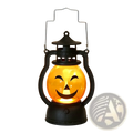 Black plastic halloween pumpkin led lantern with glowing orange face design set of four for festive decor