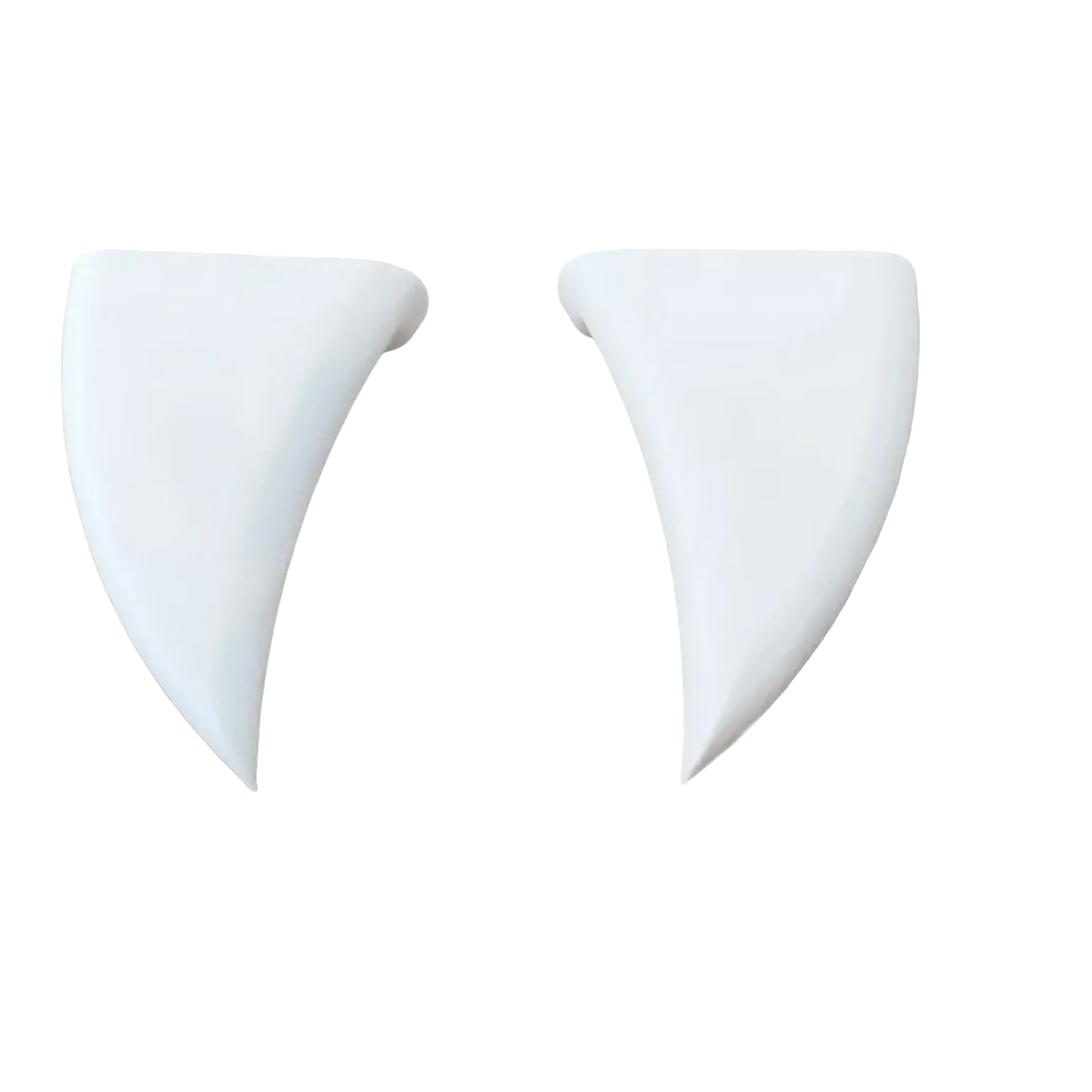White plastic vampire fangs designed as halloween monster teeth car decals for festive decoration