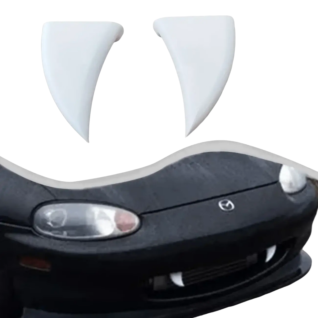 White plastic vampire fang car decals featuring monster teeth for halloween vehicle decoration