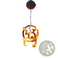 Halloween window light battery operated orange led light-up skull-shaped hanging ornament with spherical top