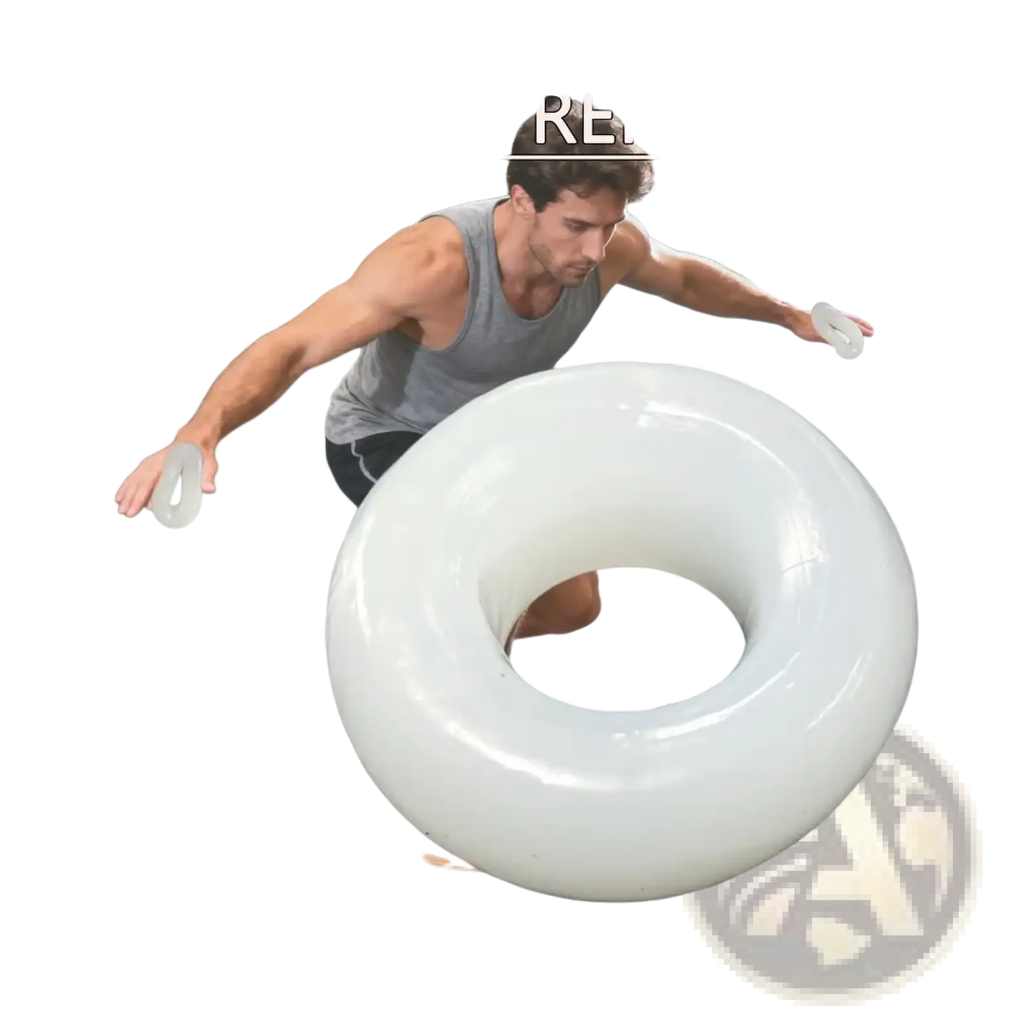 White inflatable hand grip strength ring made of durable material for hand and wrist training exercises