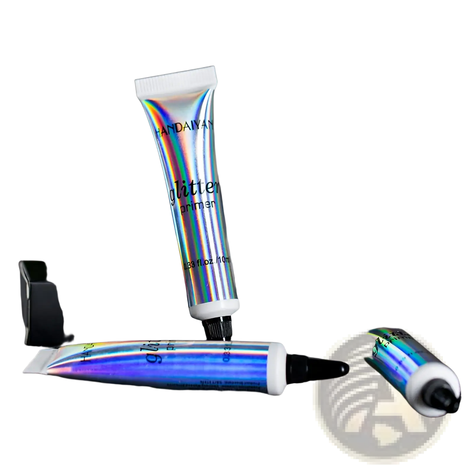 Handaiyan glitter primer iridescent eye shadow milk tubes with sleek metallic finish and black caps for vibrant eye makeup
