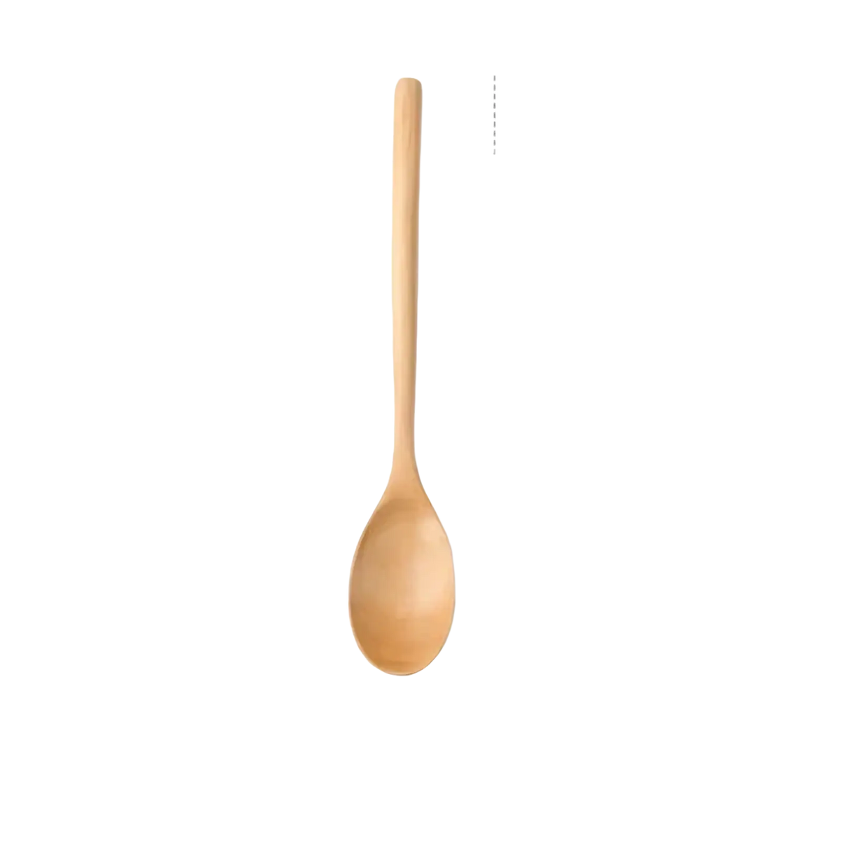 Handcrafted wooden spoon with smooth light natural finish and minimalist ergonomic design from a four piece kitchen utensil set