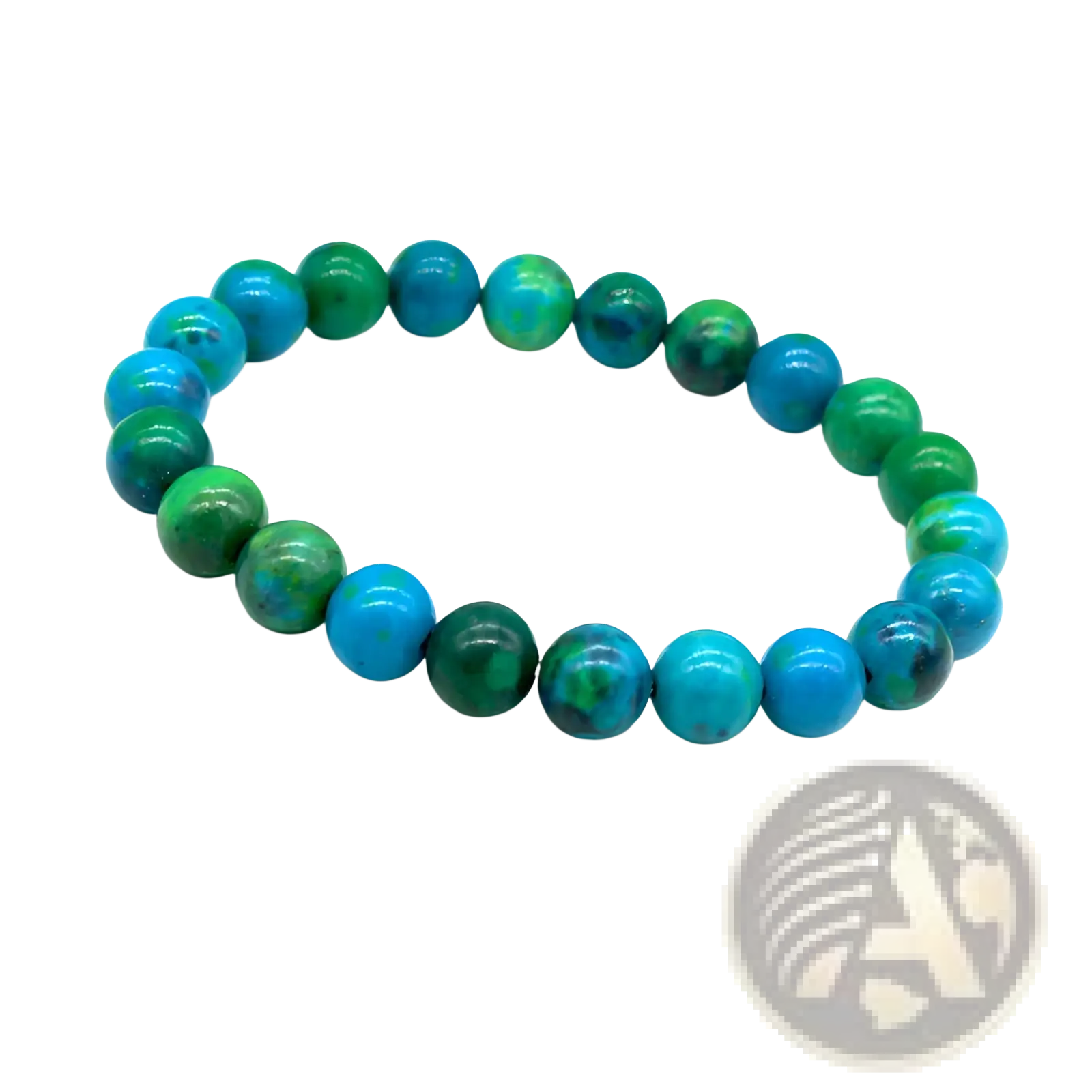 Handmade phoenix stone beaded energy bracelet featuring vibrant turquoise and green howlite beads with a polished finish