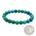 Handmade phoenix stone beaded energy bracelet with vibrant turquoise and green smooth round beads