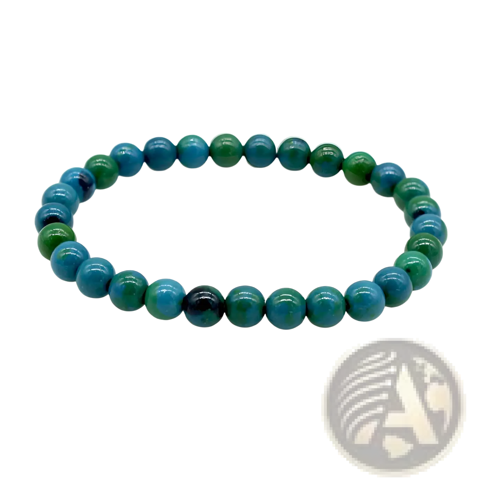 Handmade Phoenix Stone beaded energy bracelet with smooth round turquoise and green polished stones