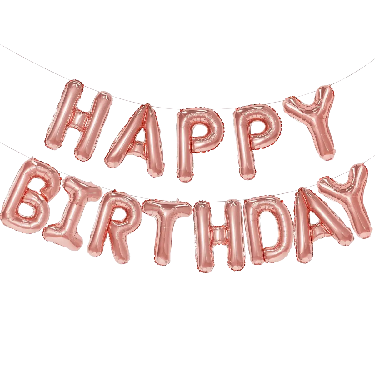 Rose gold foil letter balloons banner spelling happy birthday with 16 inch foil balloons for birthday decoration