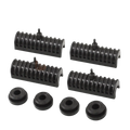 Black ribbed plastic motorcycle engine cover clips and rubber grommets for harley touring saddlebag support kit 1993-2013 back side