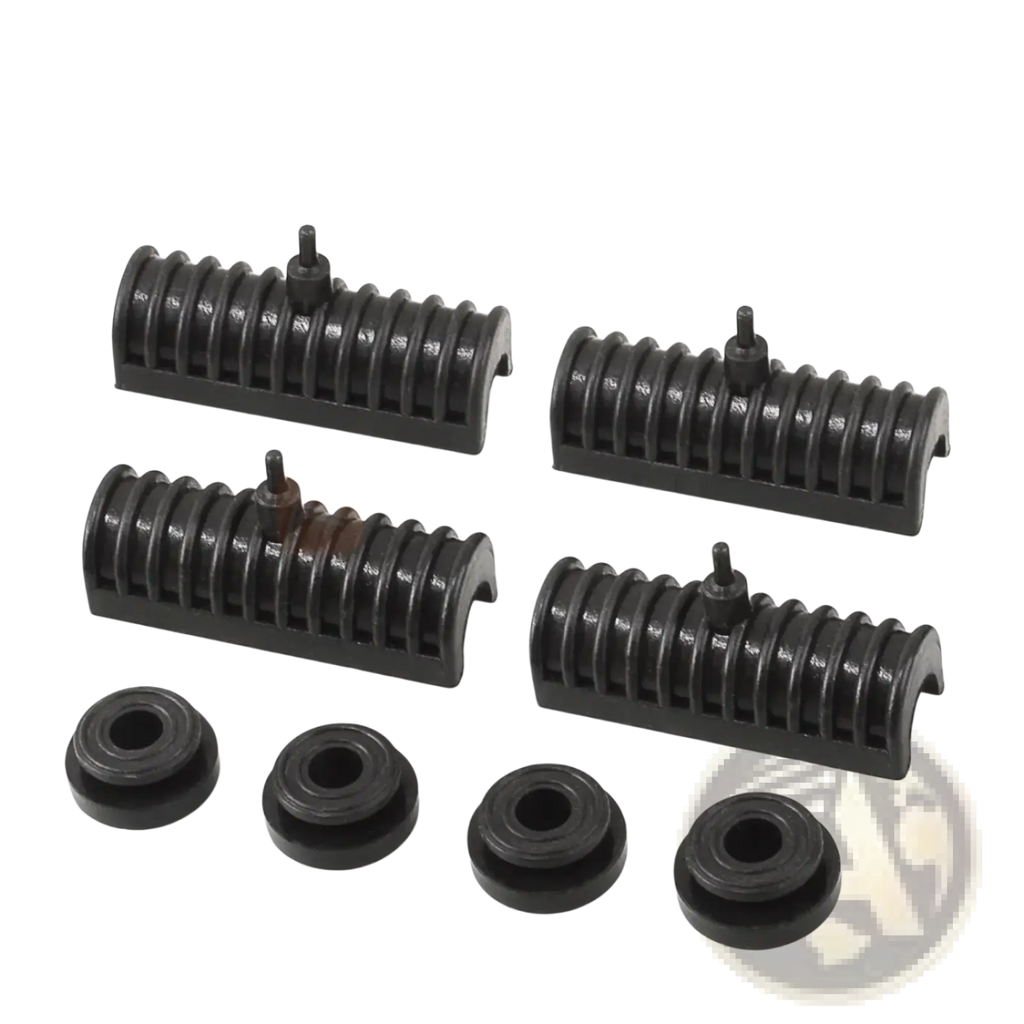 Black ribbed plastic motorcycle engine cover clips and rubber grommets for harley touring saddlebag support kit 1993-2013 back side