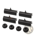 Black ribbed plastic motorcycle engine cover clips and rubber grommets for harley touring saddlebag support kit 1993-2013 back side