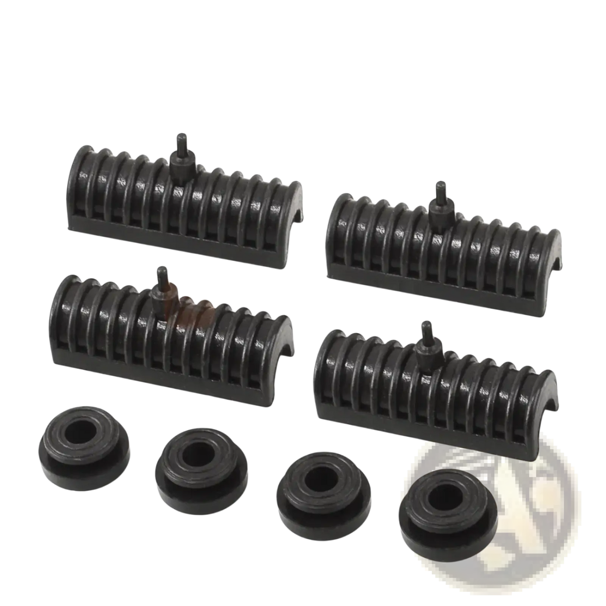 Black ribbed plastic motorcycle engine cover clips and rubber grommets for harley touring saddlebag support kit 1993-2013 back side