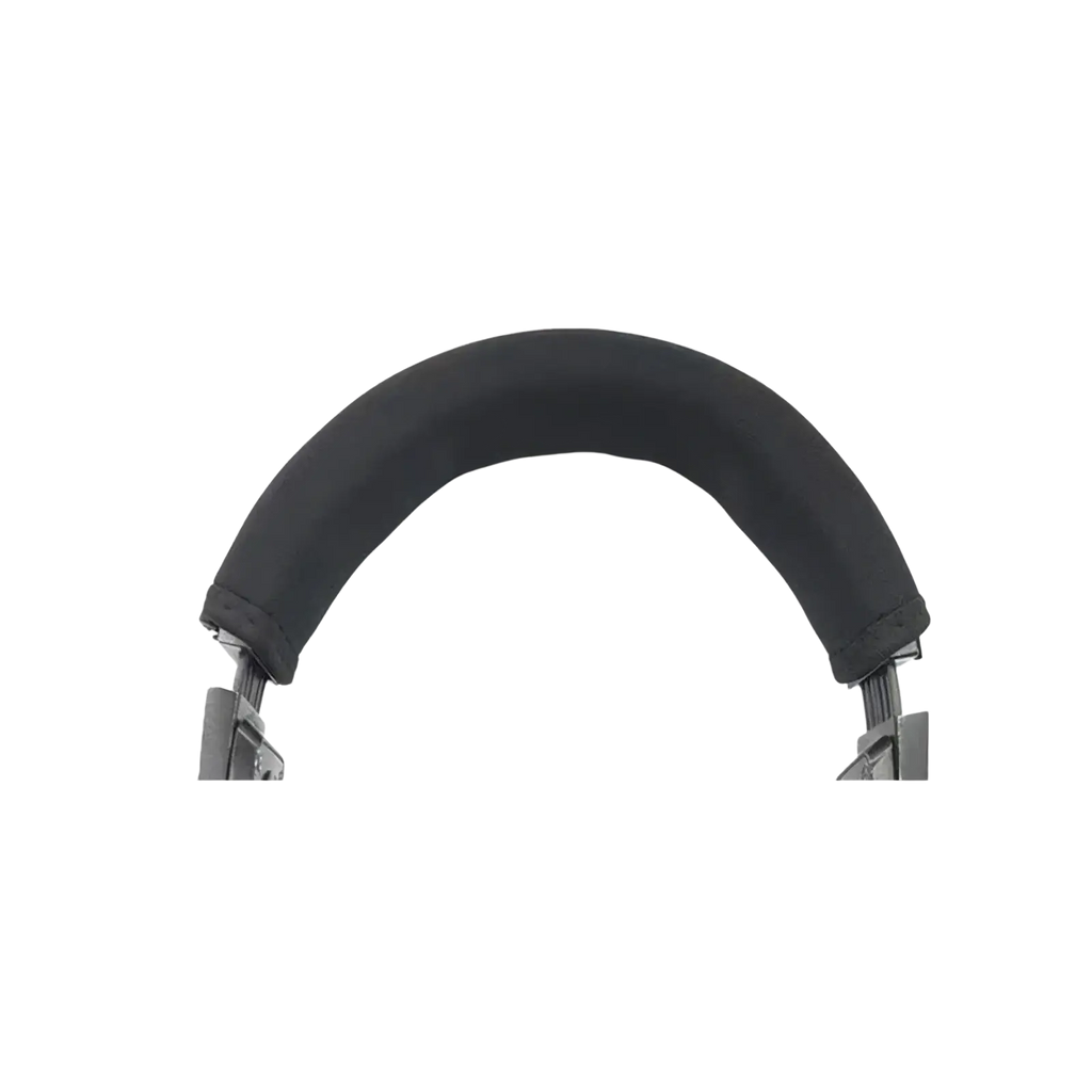 Black padded neoprene headphone headband cover with zipper cushion for over-ear headphones