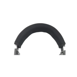 Black padded neoprene headphone headband cover with zipper cushion for over-ear headphones