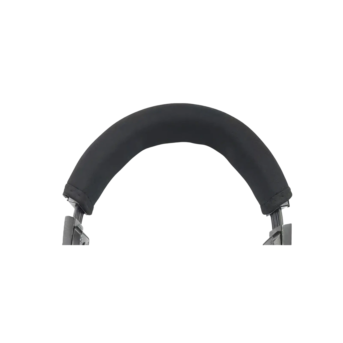 Black padded neoprene headphone headband cover with zipper cushion for over-ear headphones
