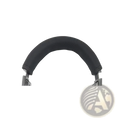 Black padded neoprene headphone headband cover with zipper cushion for over-ear headphones