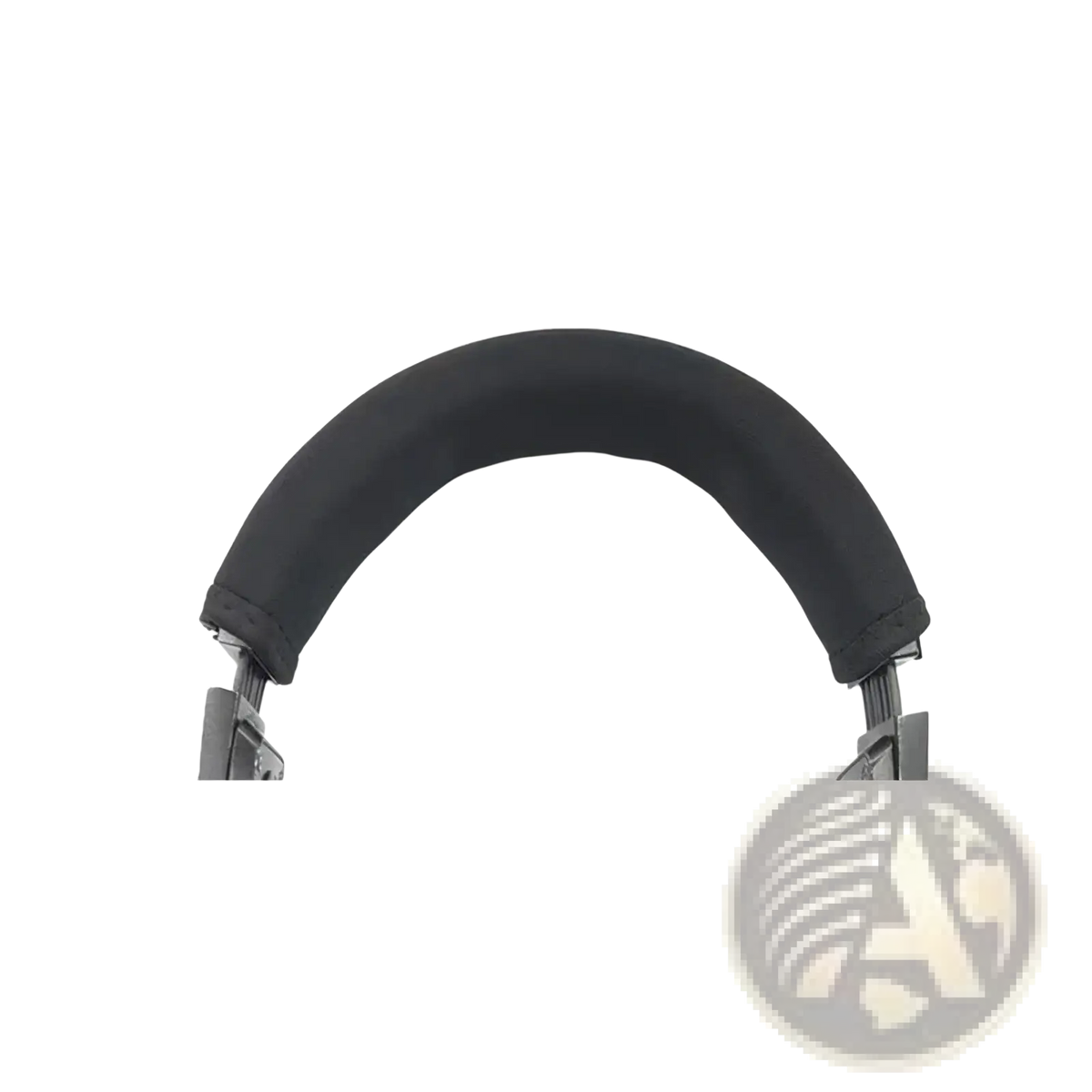 Black padded neoprene headphone headband cover with zipper cushion for over-ear headphones