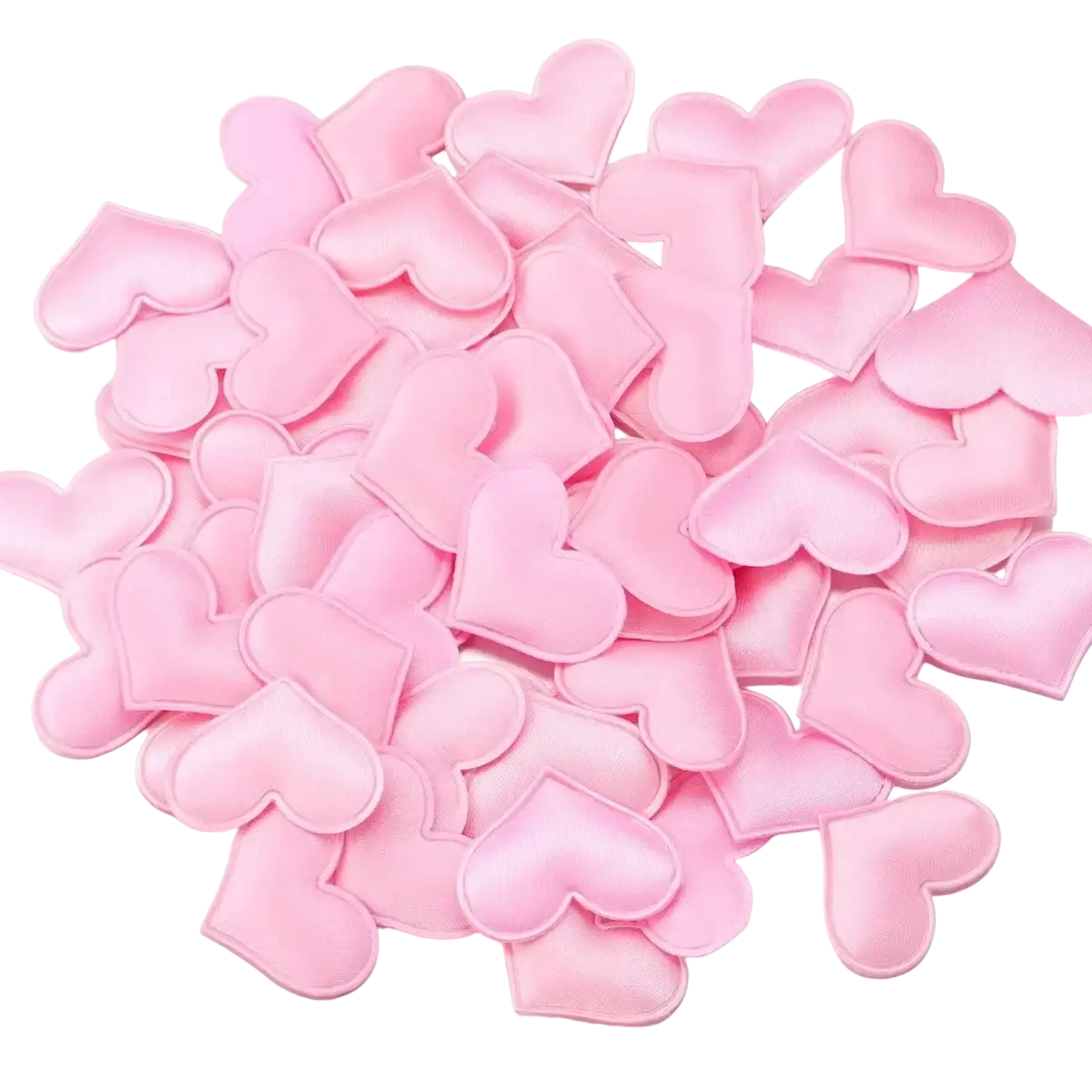 Pink heart-shaped fabric patches 25cm size for valentine parties heart confetti table decor