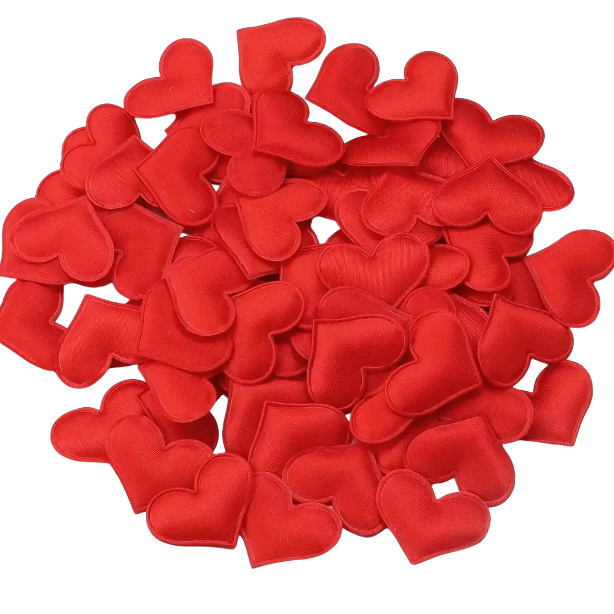 Red heart-shaped fabric patches 25cm size made of soft material for valentine party table decor confetti
