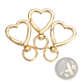 Heart keychain 3pack gold enamel heart shaped clips with swivel clasps and circular rings for keys or accessories