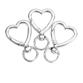 Silver heart-shaped keychain clips with swivel ring and snap closure from heart keychain 3pack enamel gold heart clasp ring
