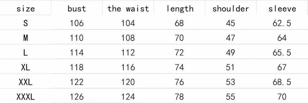 Size chart in inches for heartbeat couple hoodie matching black white pullover from size S to XXXL