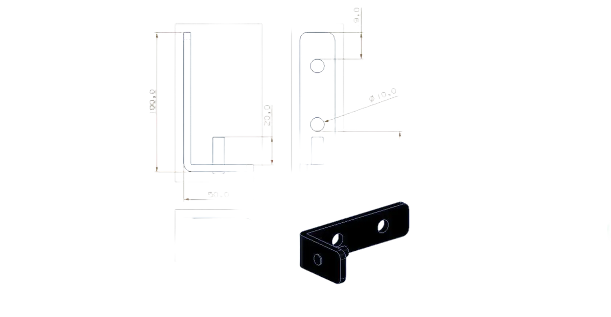 Black metal heavy duty l shaped shelf bracket with circular holes and precise dimensional markings supporting 200kg load