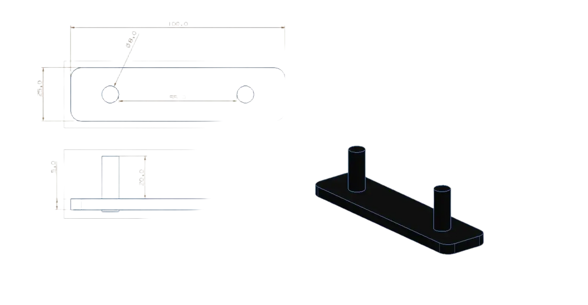 Black plastic heavy duty l shaped metal shelf bracket with two cylindrical supports for 200kg load capacity