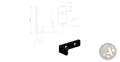 Black metal heavy duty l shaped shelf bracket with circular holes and precise dimensional markings supporting 200kg load