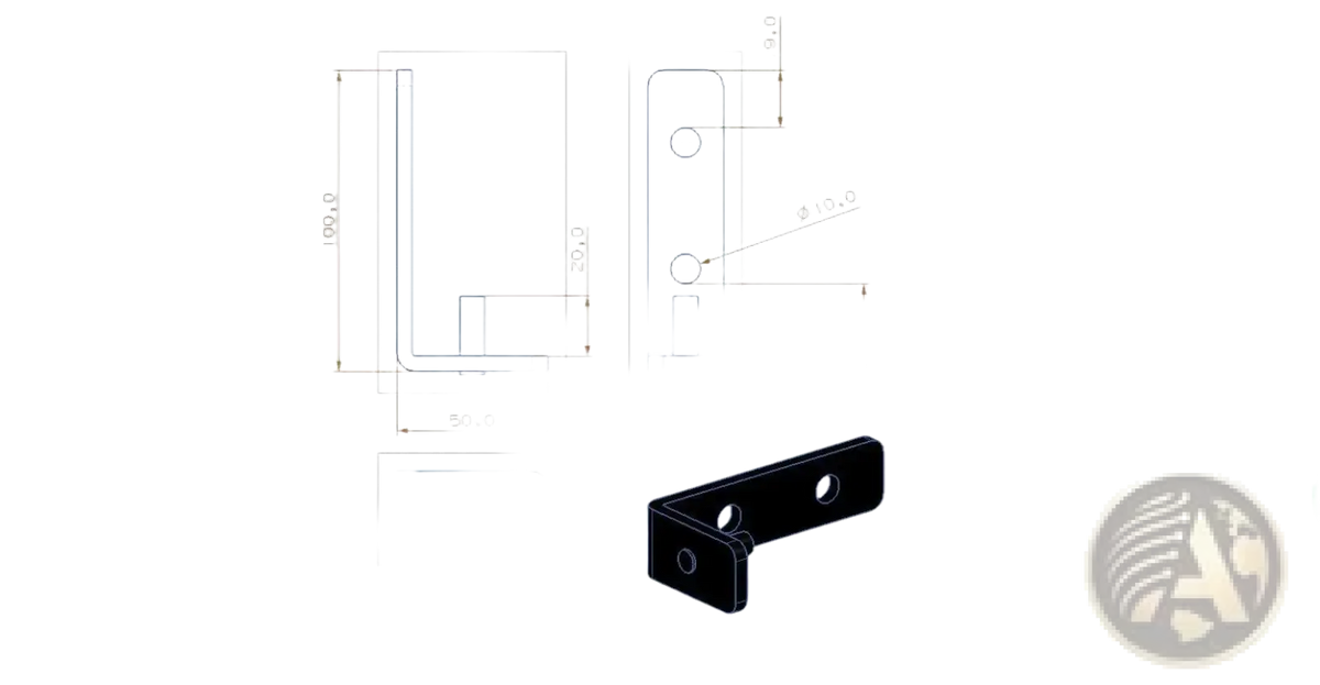 Black metal heavy duty l shaped shelf bracket with circular holes and precise dimensional markings supporting 200kg load