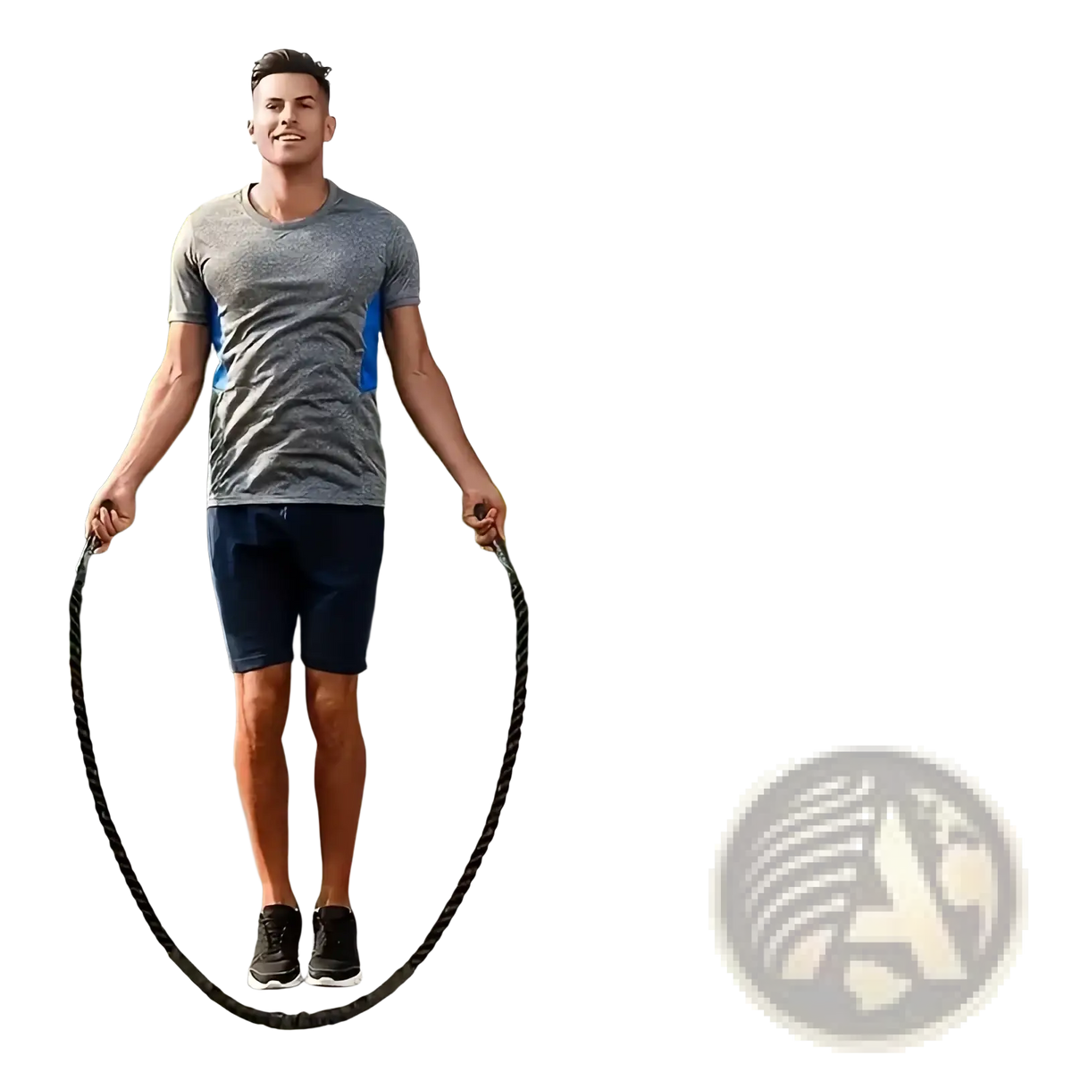 Black braided heavy weighted jump rope designed for strength training and durability