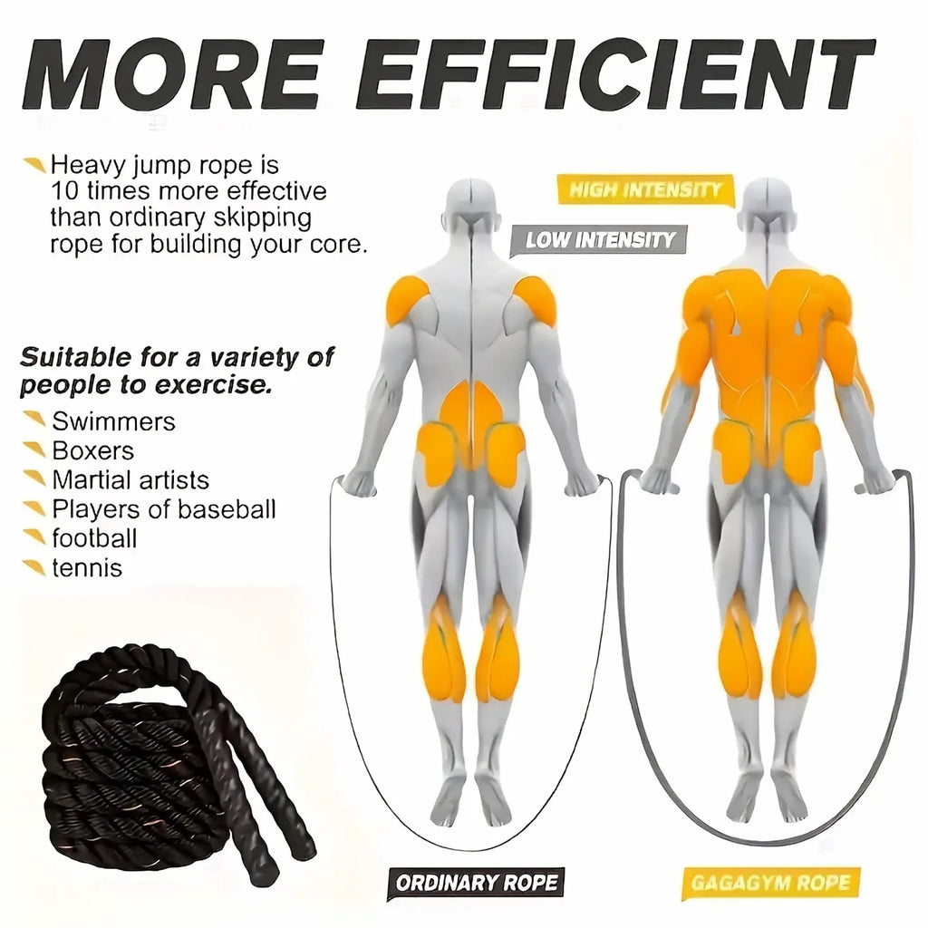 Black braided heavy weighted jump rope coiled neatly for strength training and endurance workouts