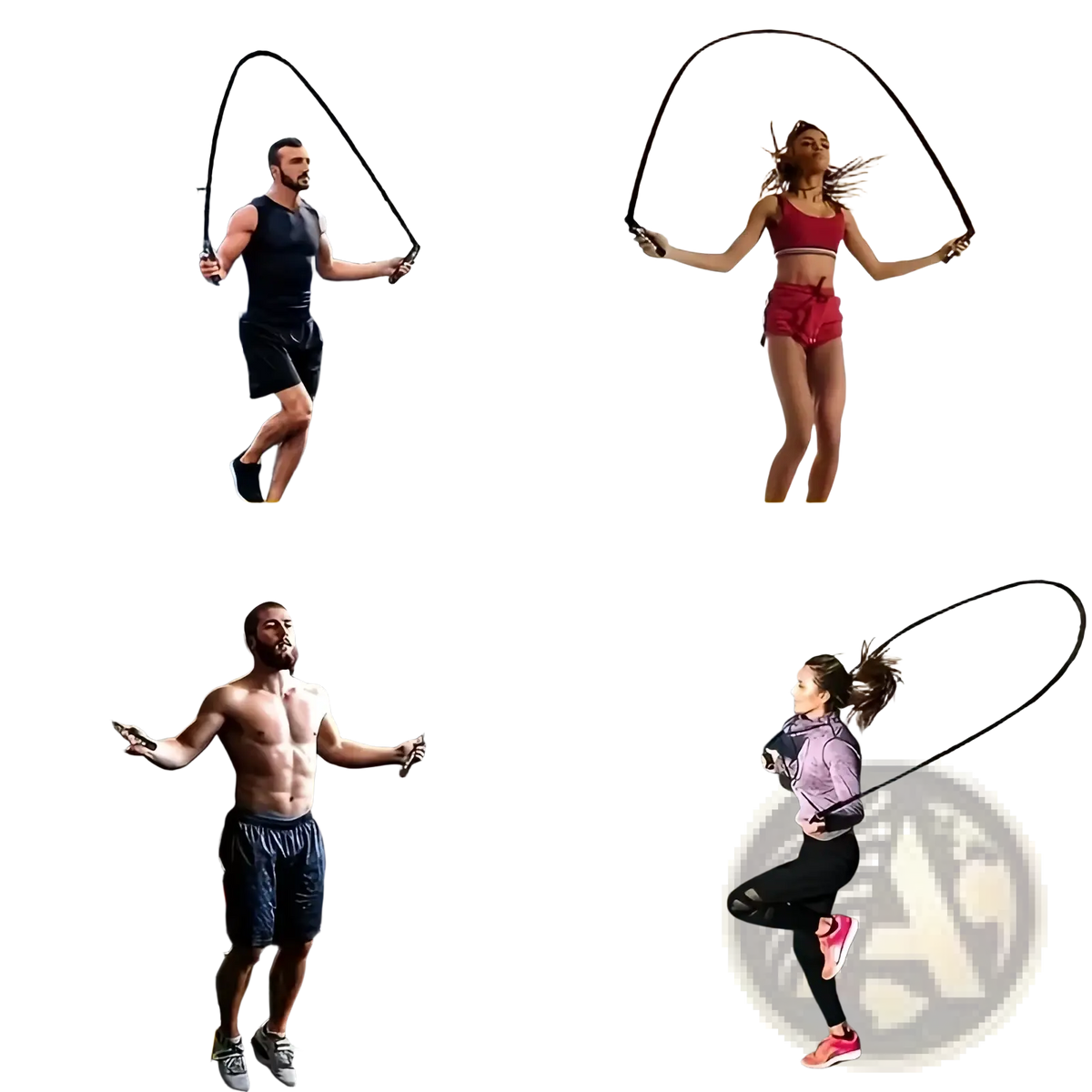 Black heavy weighted jump rope made of durable material construction for strength training exercises
