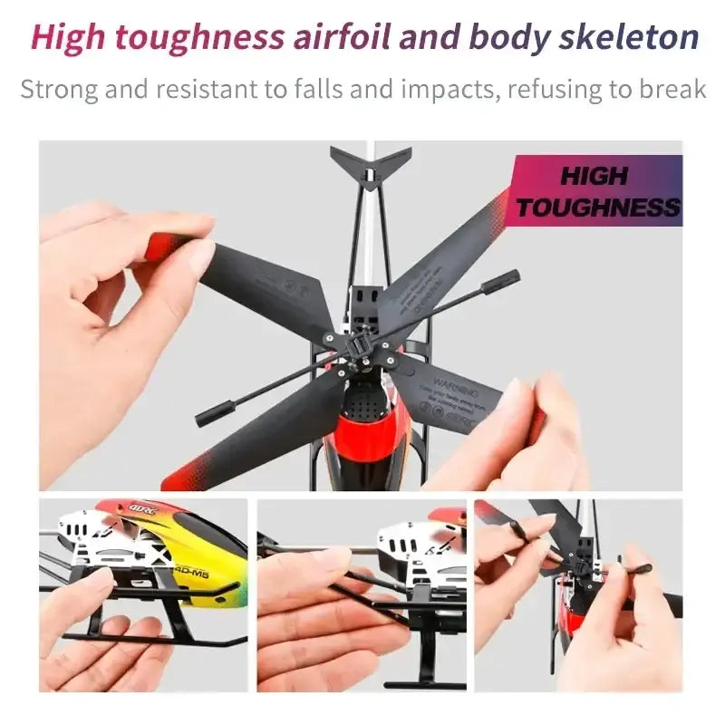 Red and black helicóptero control remoto m5 with luz led and high toughness airfoil to evitar damage
